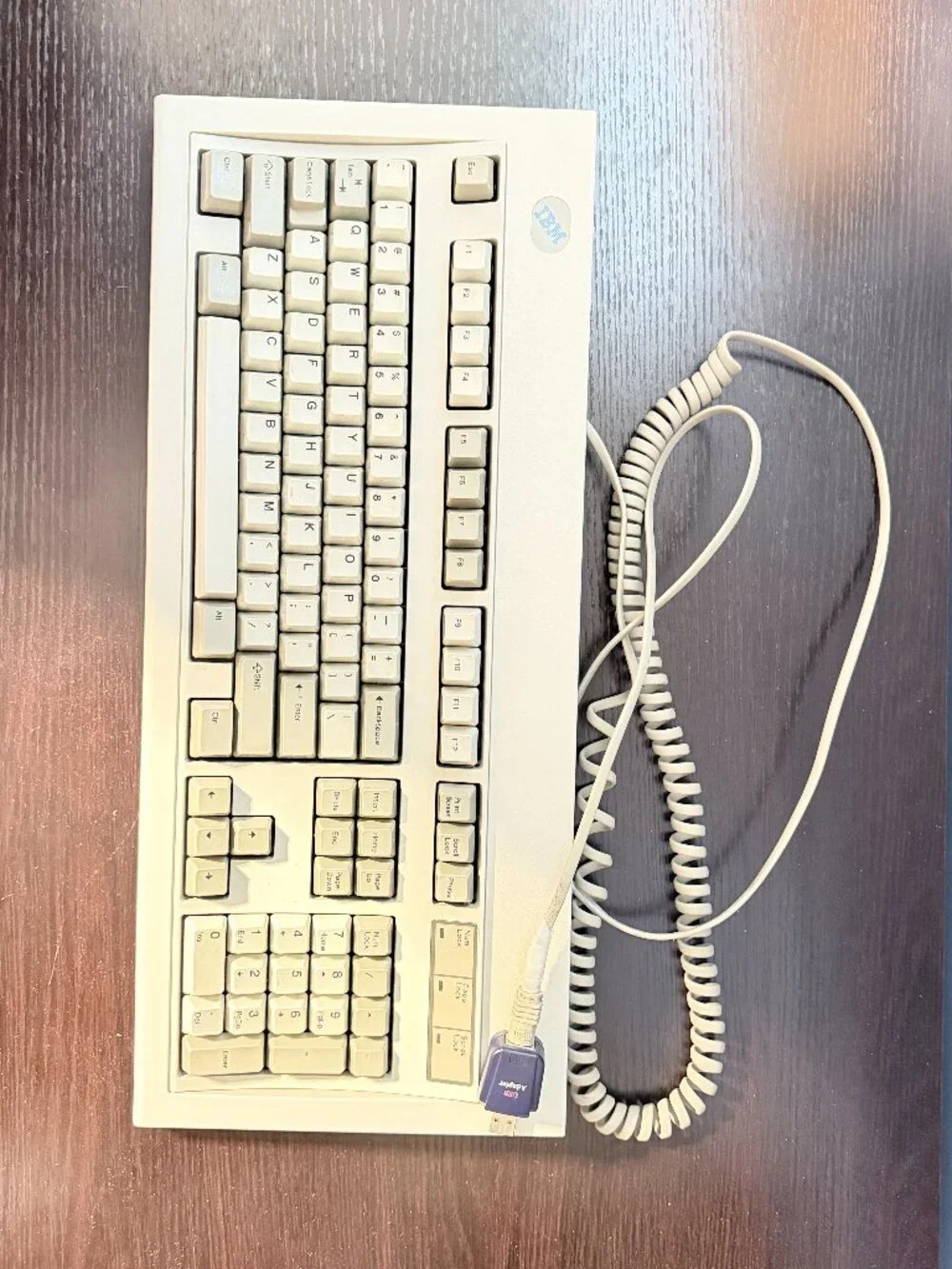 IBM model M (82G2383) Manufactured by Lexmark 08-JUL-94, Wired with Adapter